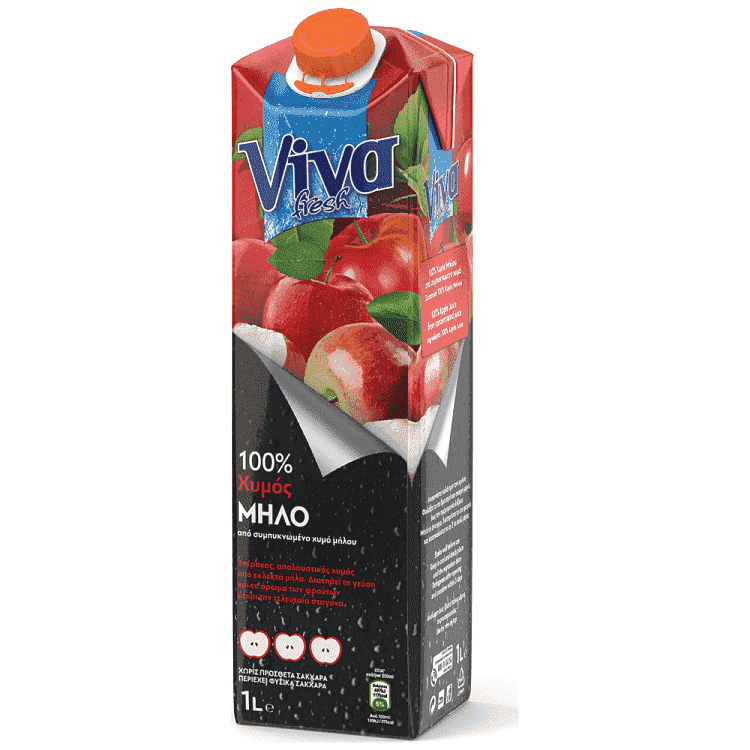 Viva Fresh Φυσικός Χυμός Μήλο 1lt