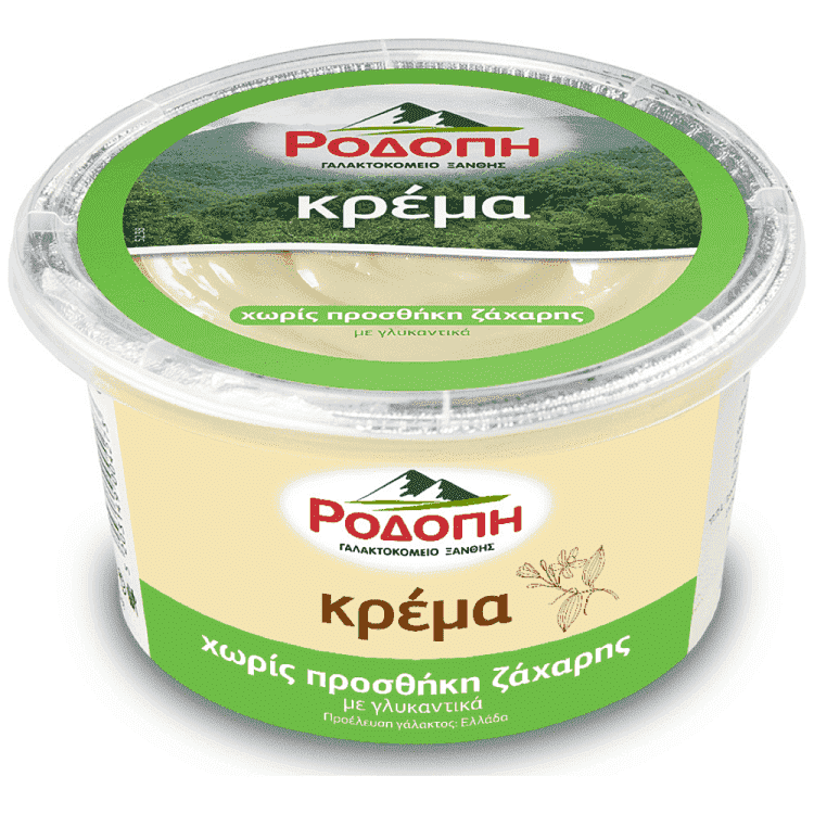 Ροδόπη Κρέμα Βανίλια Χωρίς Ζάχαρη 160gr