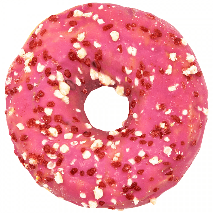 Donuts Μαρζιπαν Με Γέμιση Φράουλα Ψημένο Κατεψυγμένο 70gr