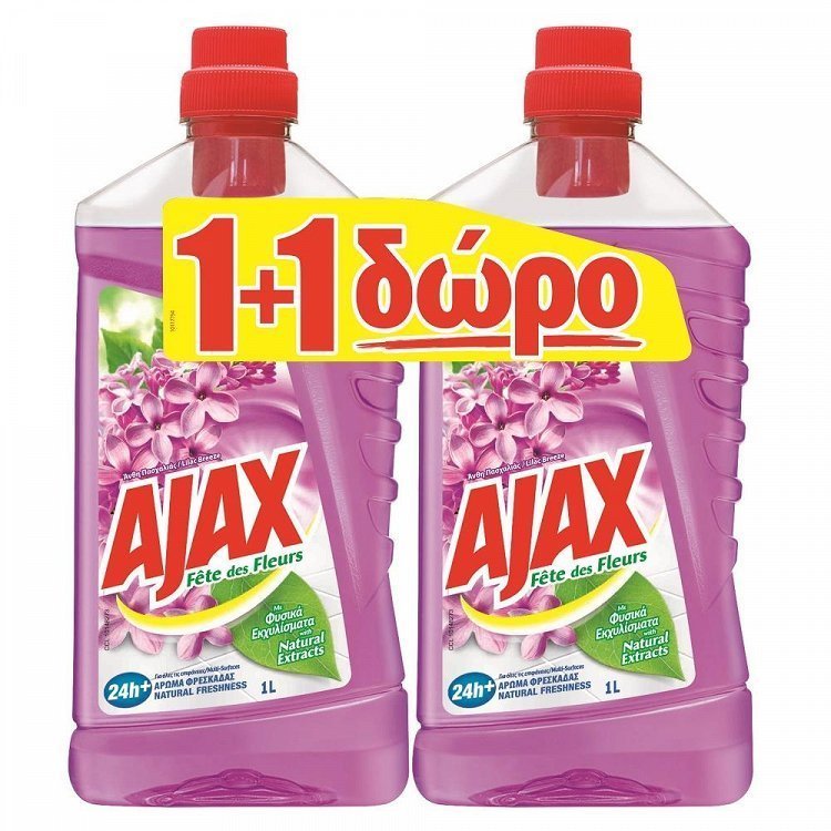 Ajax Γιορτή Λουλουδιών Άνθη Πασχαλιάς Καθαριστικό Πατώματος 1000ml 1+1 ΔΩ