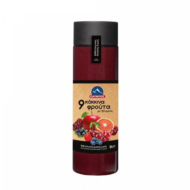 Όλυμπος Φυσικός Χυμός 9 Κόκκινα Φρούτα 1 lt