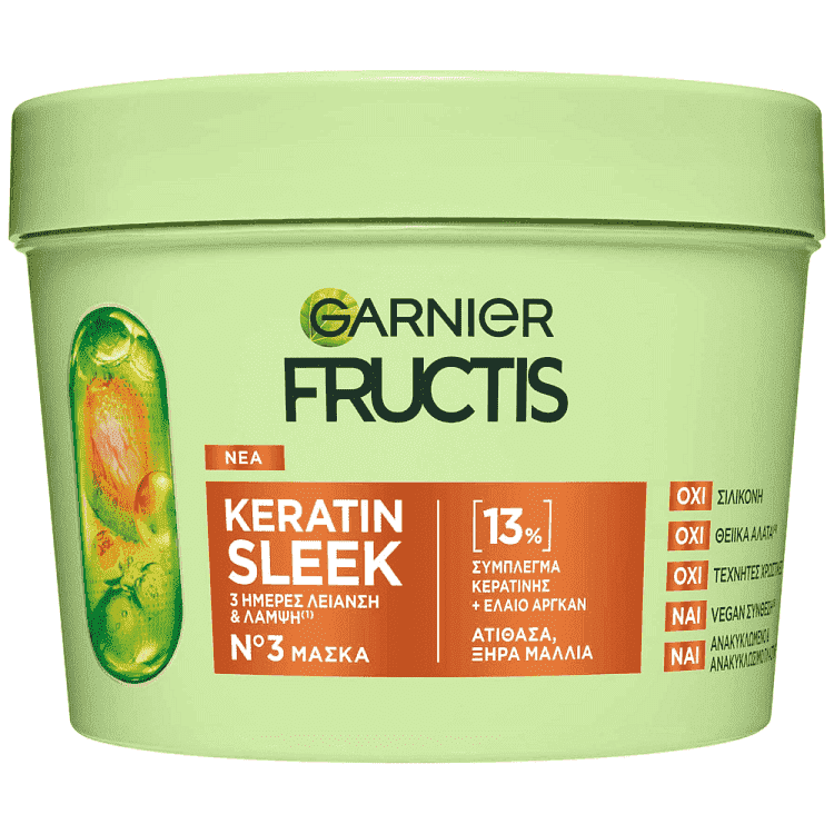 Fructis Mask Keratin Sleek Λάμψη 370ml