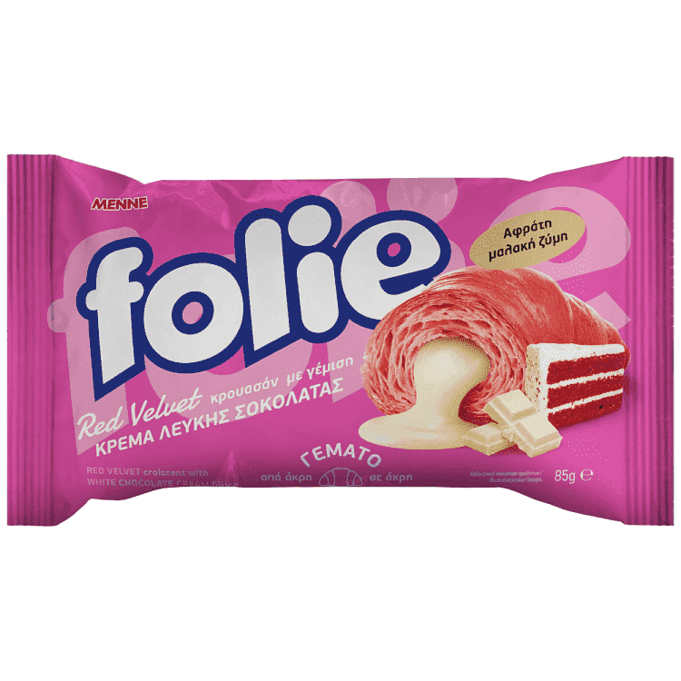 Folie Κρουασάν Red Velvet Κρέμα Λευκής Σοκολάτας 85gr