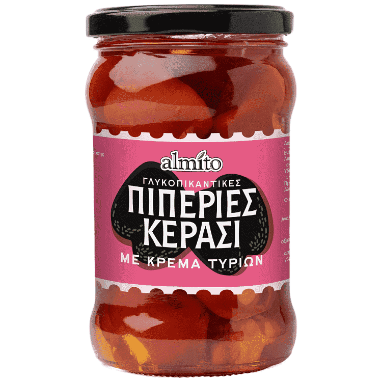 Almito Γλυκοπικάντικες Πιπεριές Κεράσι Με Κρέμα Τυριών 280gr