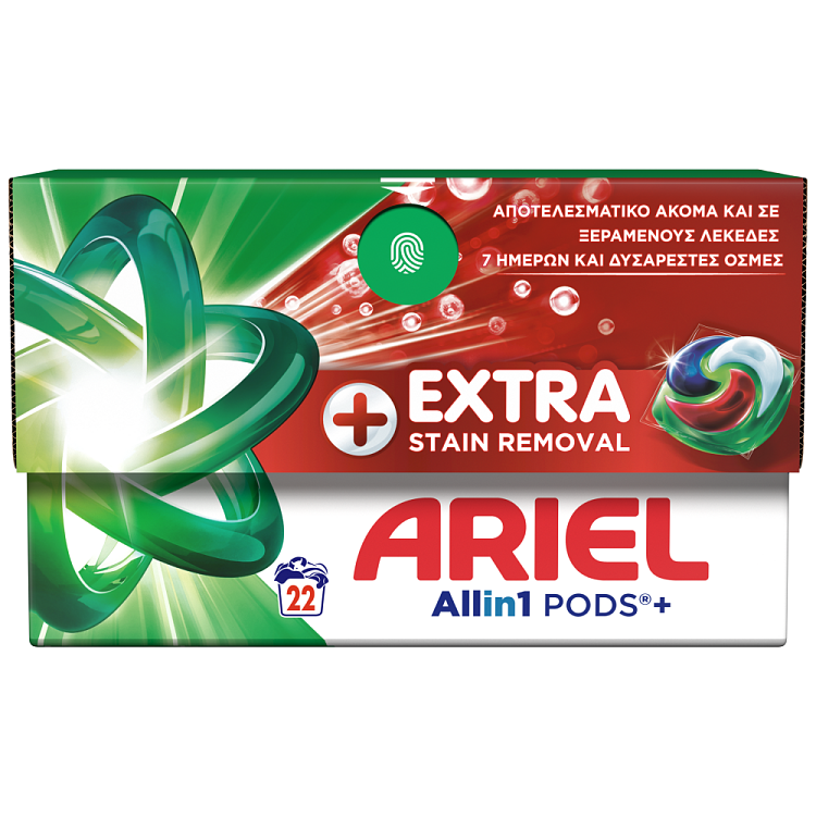 Ariel All in 1 Απορρυπαντικό Πλυντηρίου Ρούχων Κάψουλες Extra Clean 22 Μεζ.
