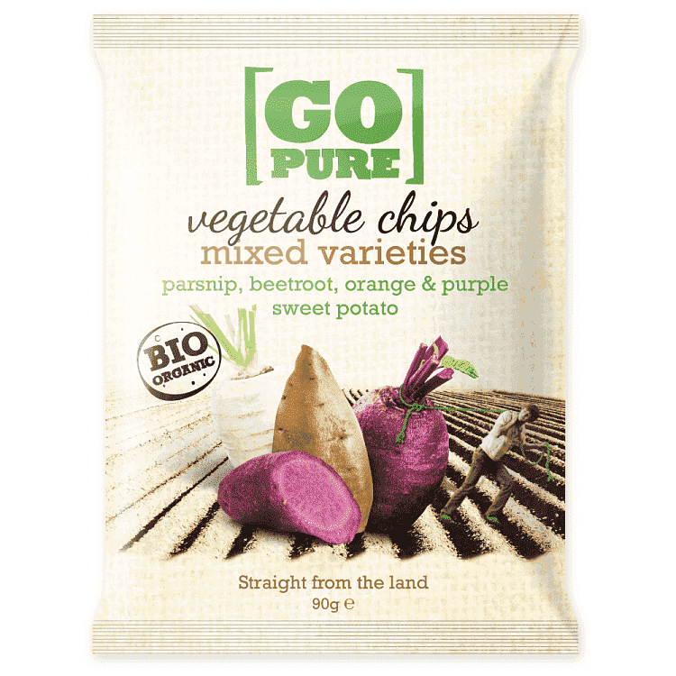 Go Pure Chips Λαχανικών Bio 90gr