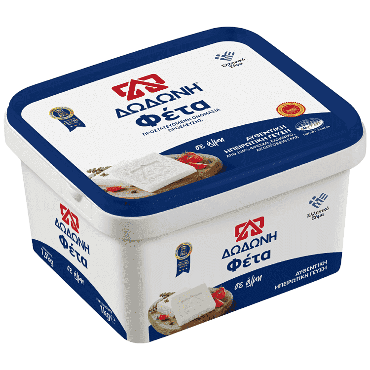 Δωδώνη Φέτα Σε Άλμη Πλαστικό Δοχείο 1kg