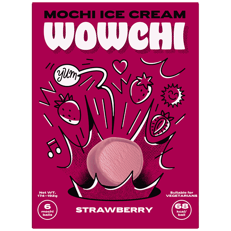 Wowchi Mochi Ice Strawberry 6τεμ 192gr
