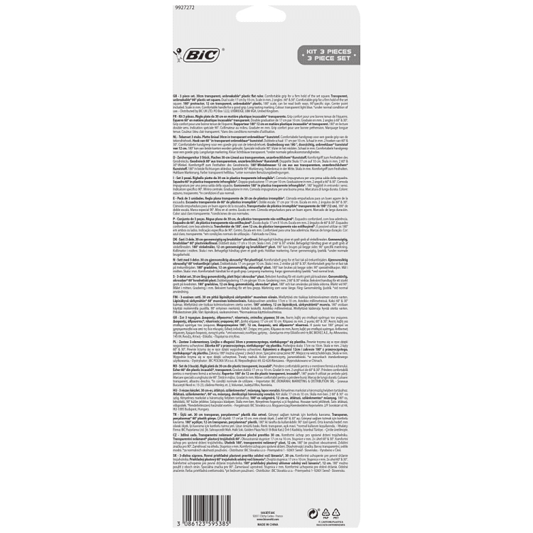 Bic Χάρακες Σετ 3τεμ