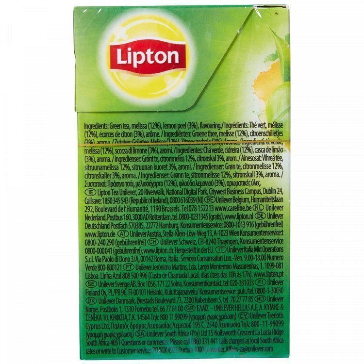 Lipton Πράσινο Τσάι Λεμόνι-Μελισσόχορτο 20 Πυραμίδες