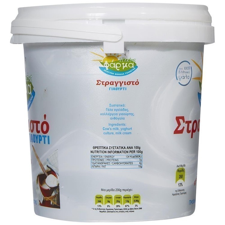 Φάρμα Ηλείας Γιαούρτι Στραγγιστό 10% Λιπαρά 1Kg