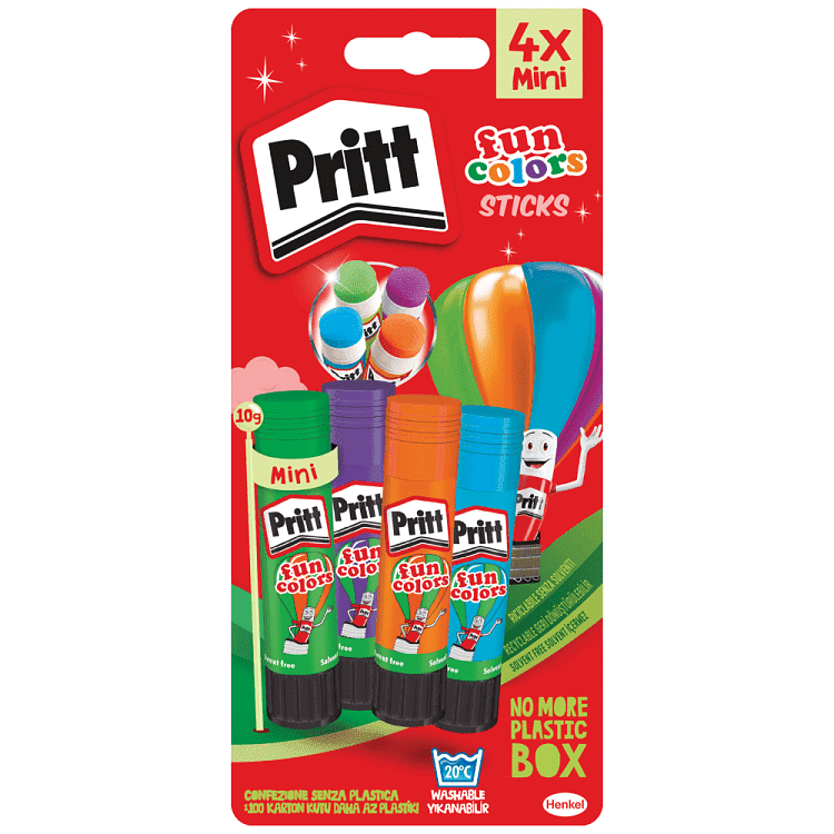 Pritt Κόλλα Stick Fun Colors 10gr 4τεμ
