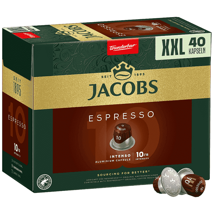 Jacobs Κάψουλες Espresso Intenso Συμβατές Με Μηχανές Nespresso* 40τεμ