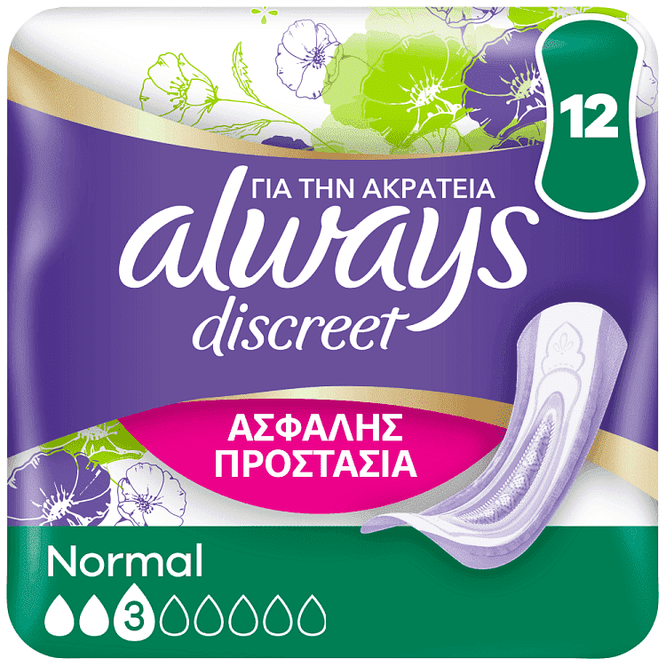 Always Discreet Σερβιέτες Ακράτειας Normal 12τεμ