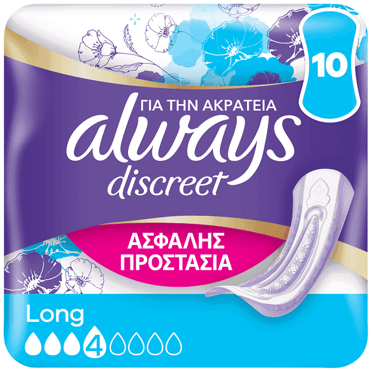 Always Discreet Σερβιέτες Long 10τεμ