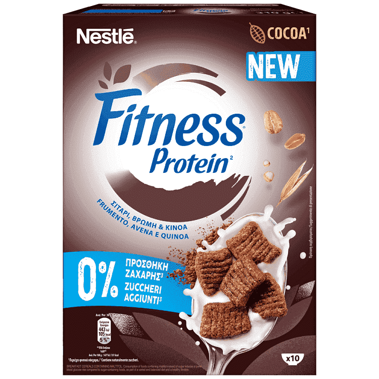 Nestle Fitness Protein Δημητριακά Κακάο Χωρίς Ζάχαρη 310gr