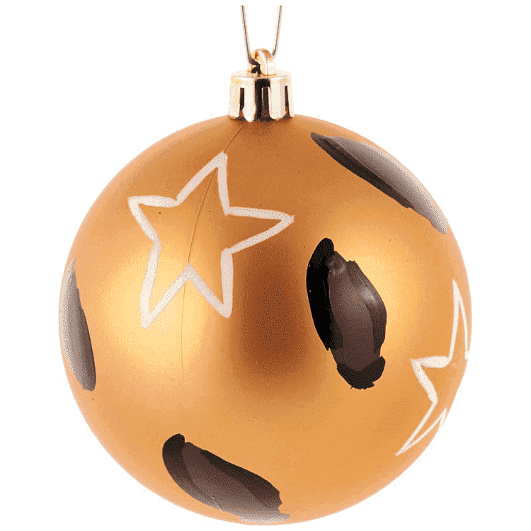 Χριστουγεννιάτικη Πλαστική Μπάλα 8cm 4 Χρωμάτων Animal Print