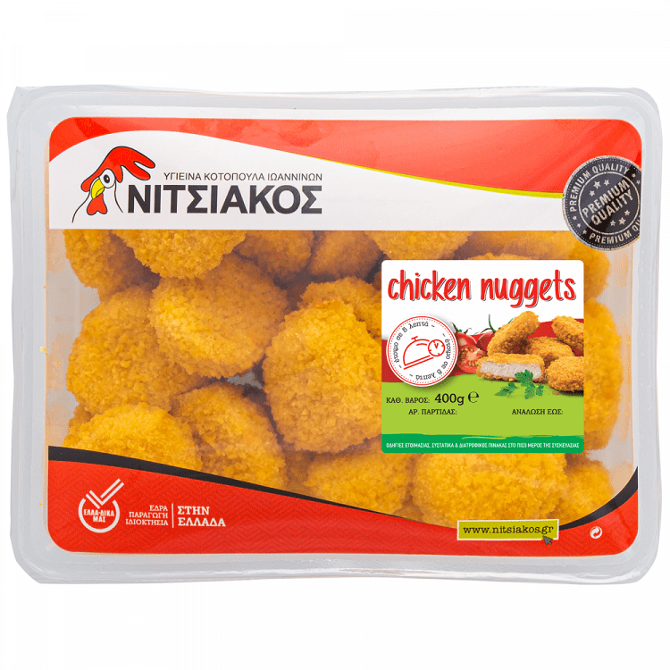 Νιτσιάκος Nuggets Ελληνικό Κοτόπουλο Τυποποιημένο 400γρ