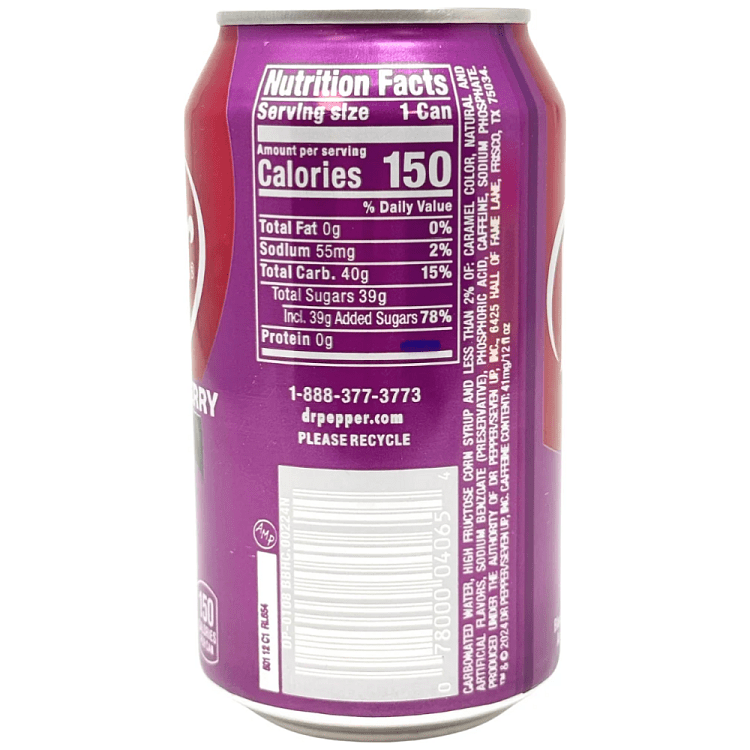 Dr Pepper Αναψυκτικό Μαύρο Μούρο 355ml