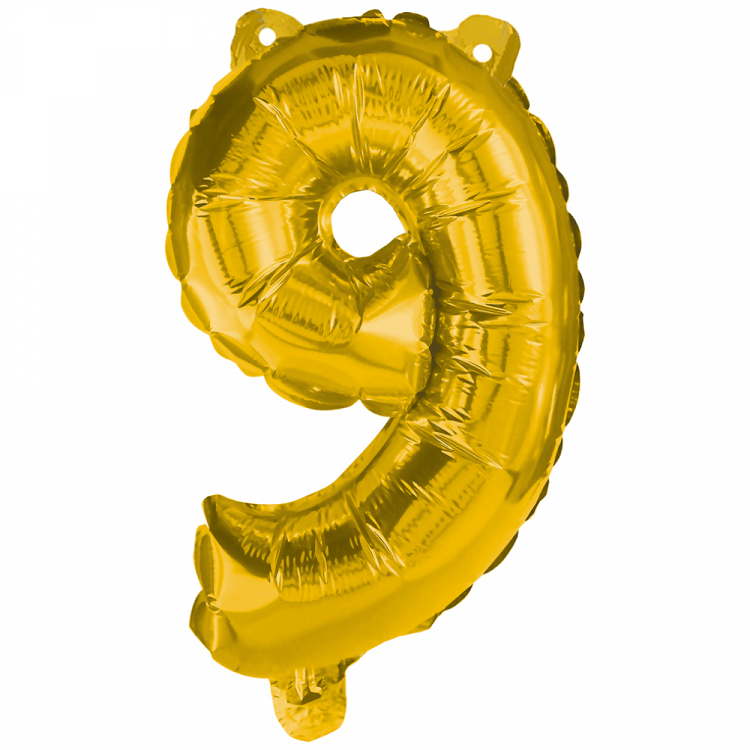Μπαλόνια Foil Χρυσά 32εκ. Νο 9