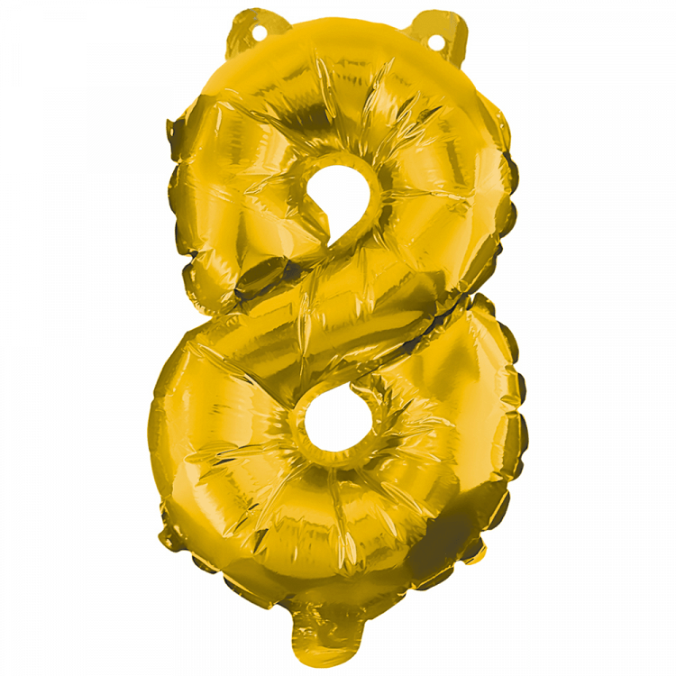 Μπαλόνια Foil Χρυσά 32εκ. Νο 8