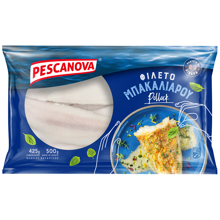 Pescanova Μπακαλιάρος Φιλέτο Polloc Κατεψυγμένος 425gr