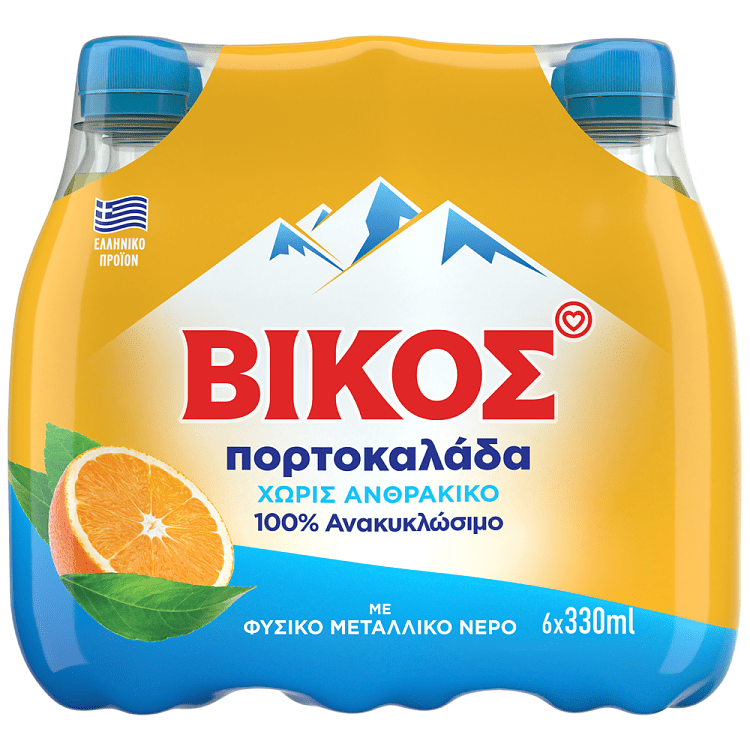 Βίκος Πορτοκαλάδα Χωρις Ανθρακικό 6x330ml