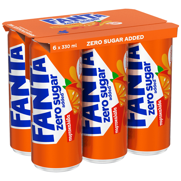 Fanta Πορτοκαλάδα Zero Χωρίς Ζάχαρη 6x330ml