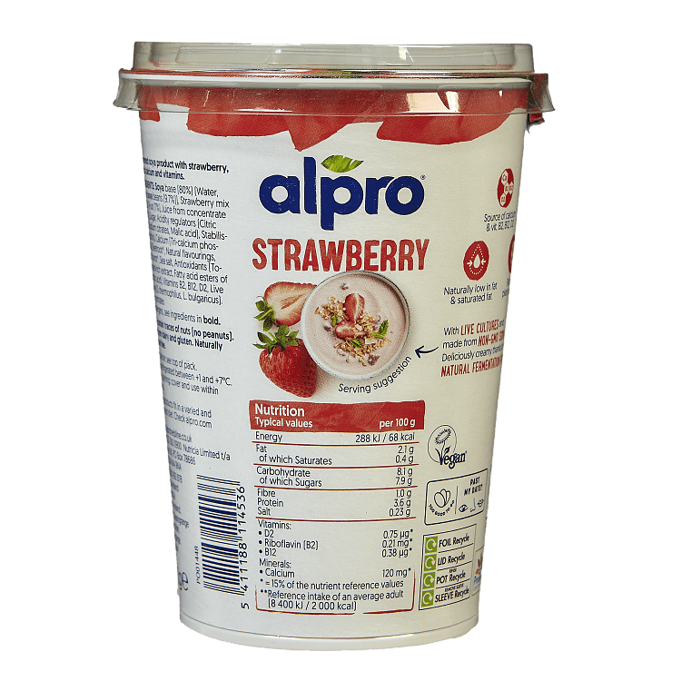 Alpro Φυτικό Eπιδόρπιο Σόγιας Φράουλα 500gr