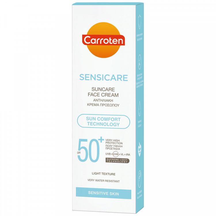 Carroten Sensicare Αντηλιακή Κρέμα Προσώπου SPF50 50ml