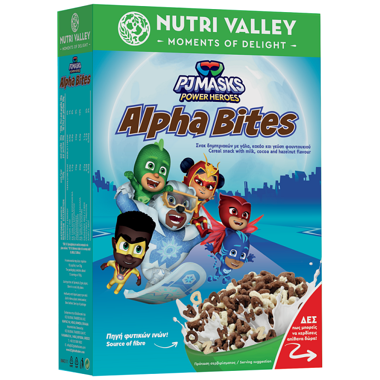 Nutri Valley Δημητριακά Pj Masks Alpha Bites 375gr