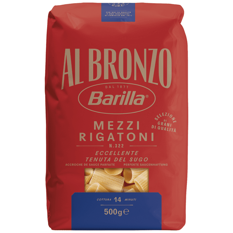Barilla Bronzo Mezzi Rigatoni 500gr