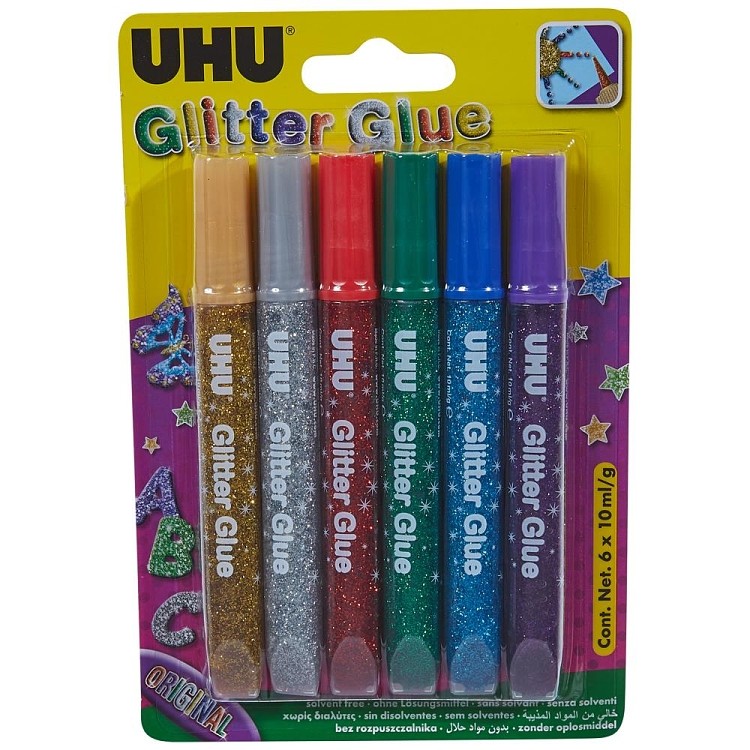 Κόλλα UHU GLitter 6x10ml Blister