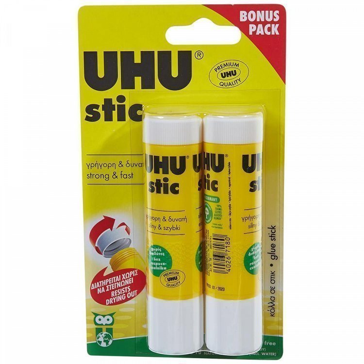 UHU Κόλλα Stick 2x21gr Έκπτωση 0,60€
