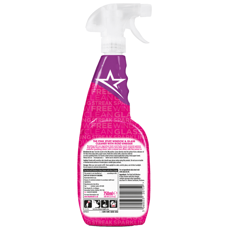The pink Stuff Για Τζάμια Με Ροδόξιδο Αντλία 750ml