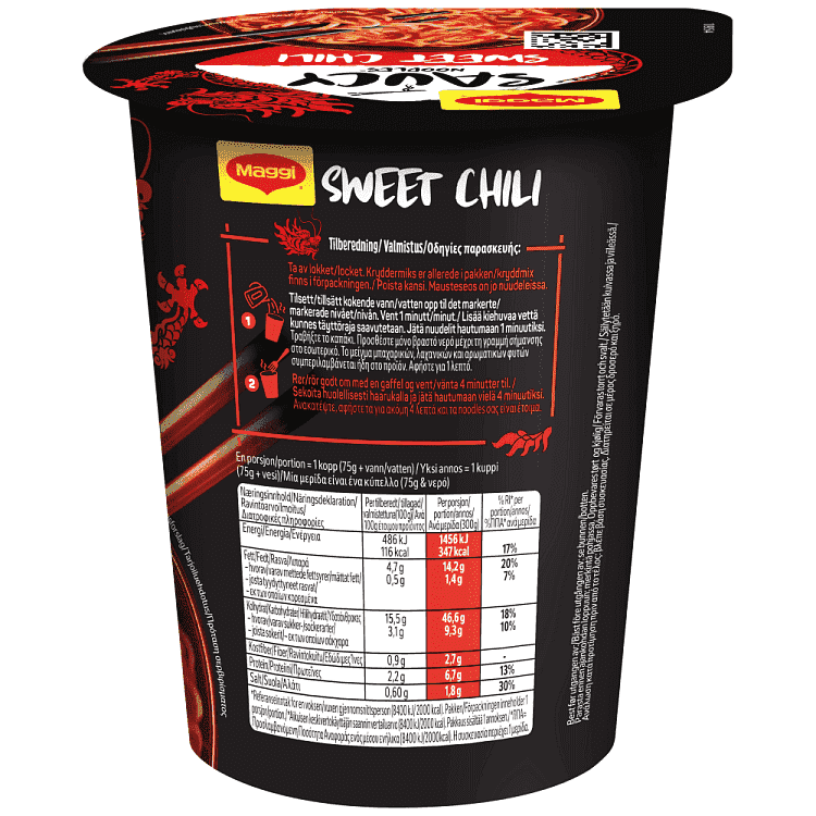 Maggi Noodles Saucy Cup Sweet Chili 75gr