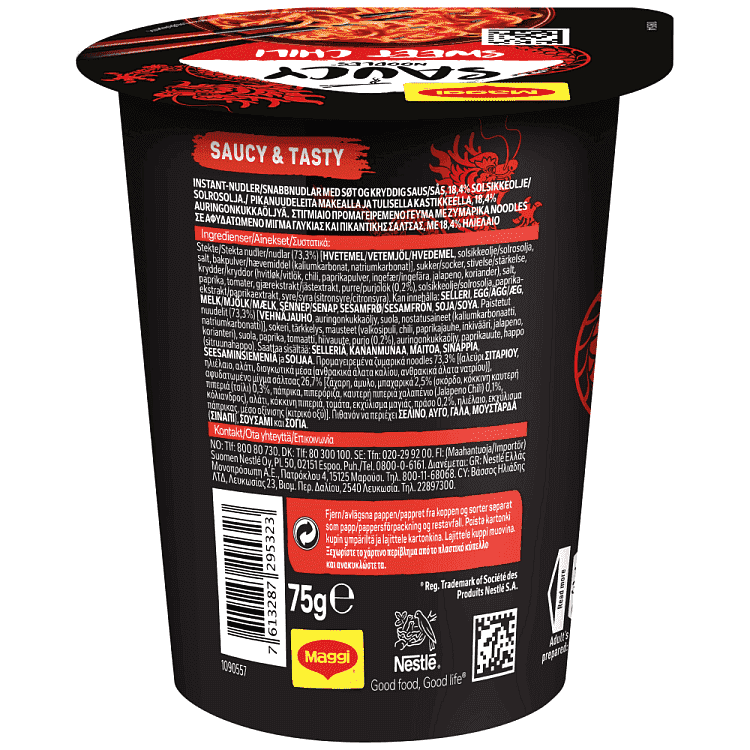 Maggi Noodles Saucy Cup Sweet Chili 75gr