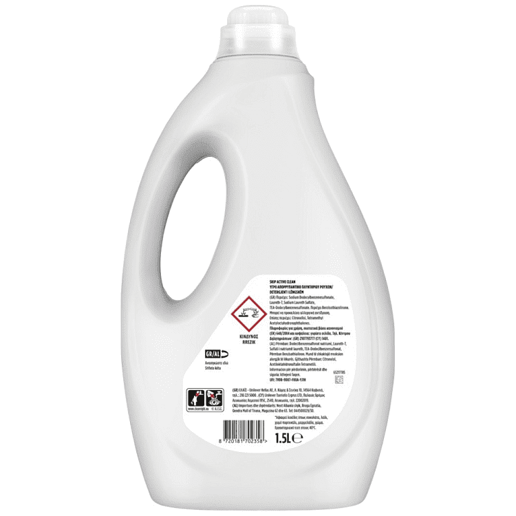 Skip Υγρό Απορρυπαντικό Πλυντηρίου Active Clean 30μεζ 1,5lt