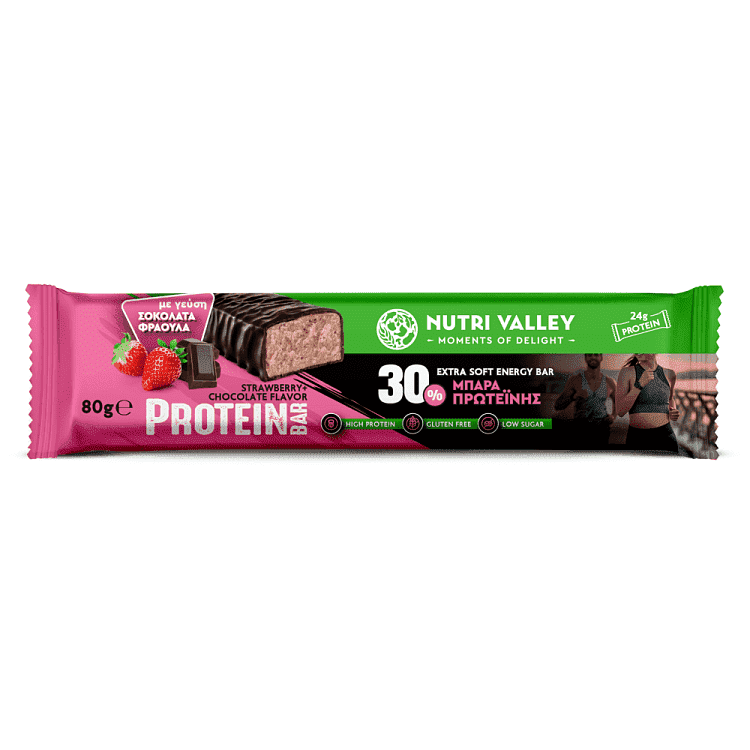 Nutri Valley Protein Bar Φράουλα 80gr