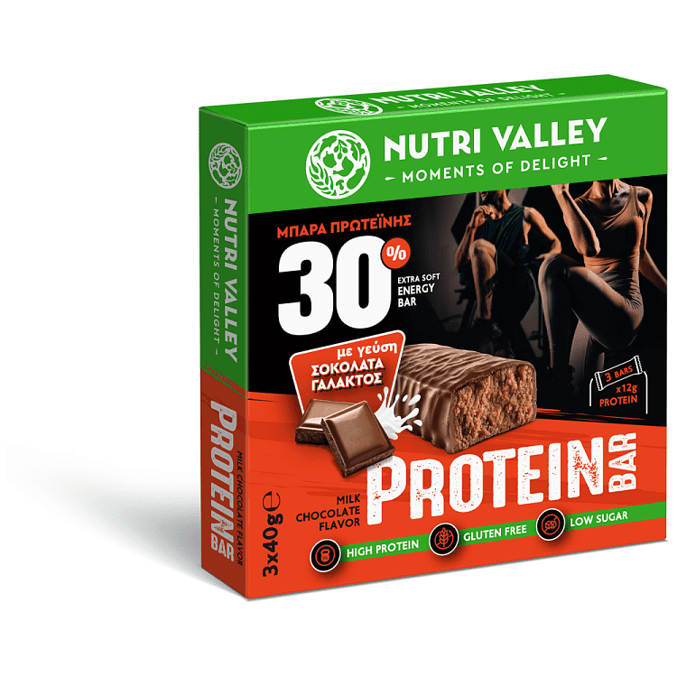 Nutri Valley Protein Bar Milk Chocolate 3x40gr