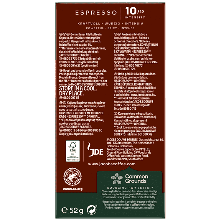 JACOBS Espresso Intenso Kάψουλες Συμβατές Με Μηχανές Nespresso* 10τεμ