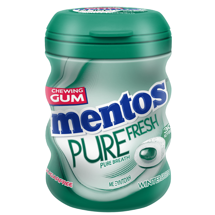 Mentos Pure Fresh Wintergreen Τσίχλες Μπουκάλι 60gr