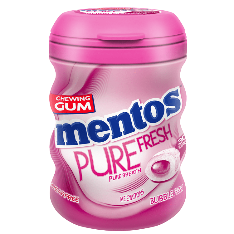 Mentos Pure Fresh Bubblefresh Τσίχλες Μπουκάλι 60gr
