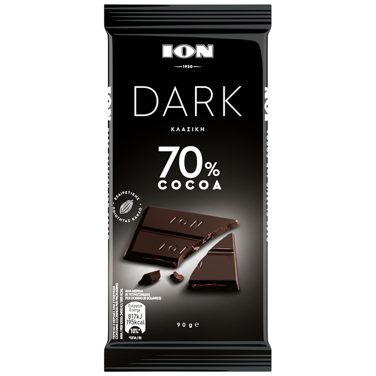 ΙΟΝ Dark Σοκολάτα 70% Κακάο 90gr