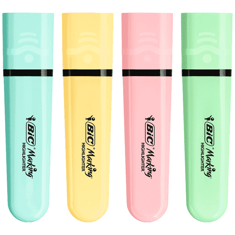 Bic Highlighter Flat Bl2 Pastel 4τεμ