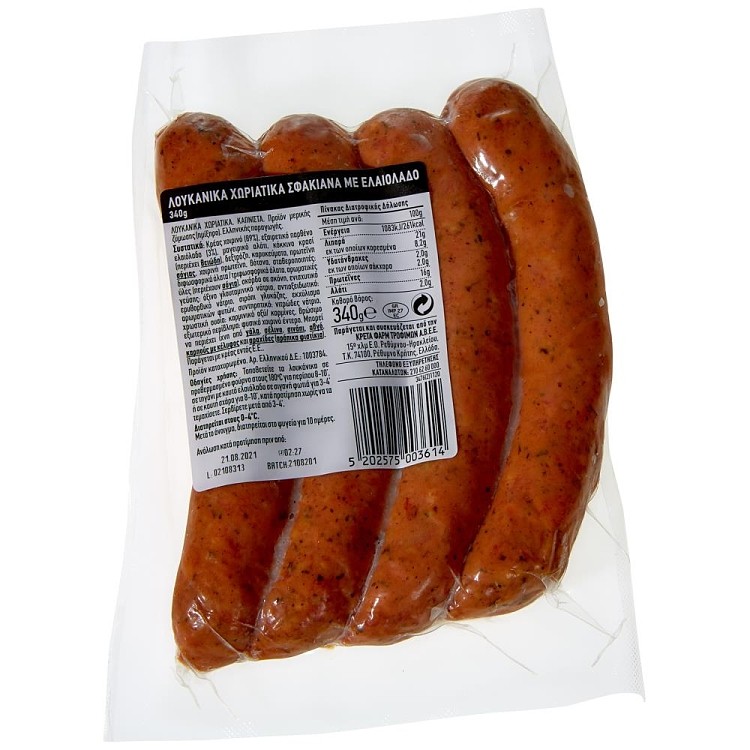 Creta Farms Εν Ελλάδι Λουκάνικα Χωριάτικα Σφακιανά 340gr