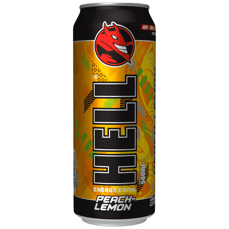 Hell Energy Drink Peach & Lemon 500ml