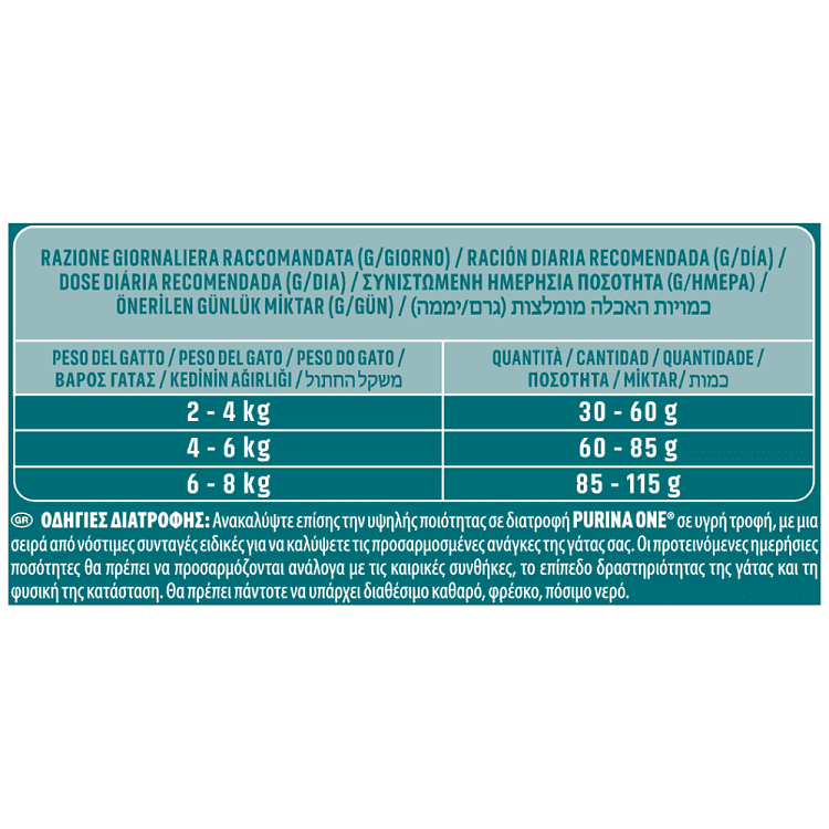 Purina One Adult Ξηρή Τροφή Γάτας Κοτόπουλο & Δημητριακά Ολικής Άλεσης 1,5gr