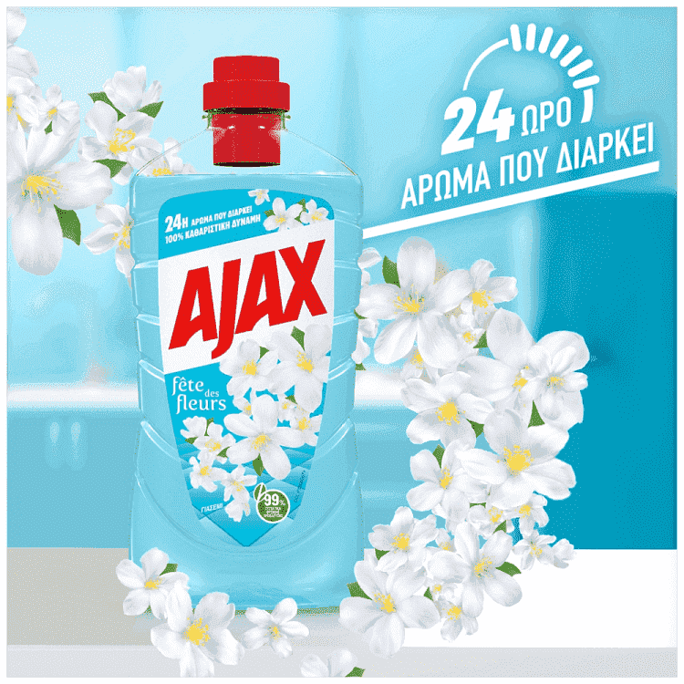 Ajax Fete Des Fleurs Υγρό Καθαρισμού 1lt 1+1Δώρο