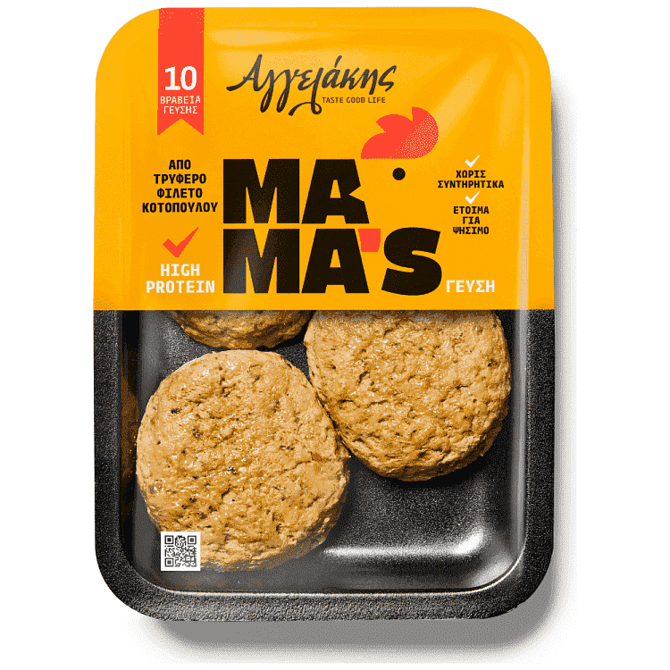 Mama's Μπιφτέκι Κοτόπουλο Προψημένο Δισκάκι 500gr